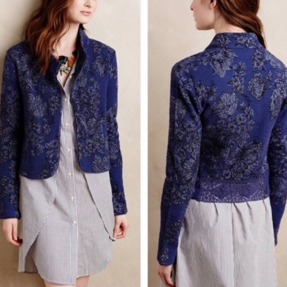 Anthropologie Knitted & knotted floral Cardigan